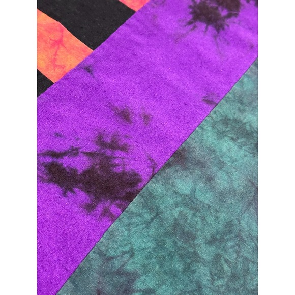 Beth Nash Silk Blouse XS Green Purple Tie Dye Patchwork Artsy Oversized Top - Picture 10 of 16